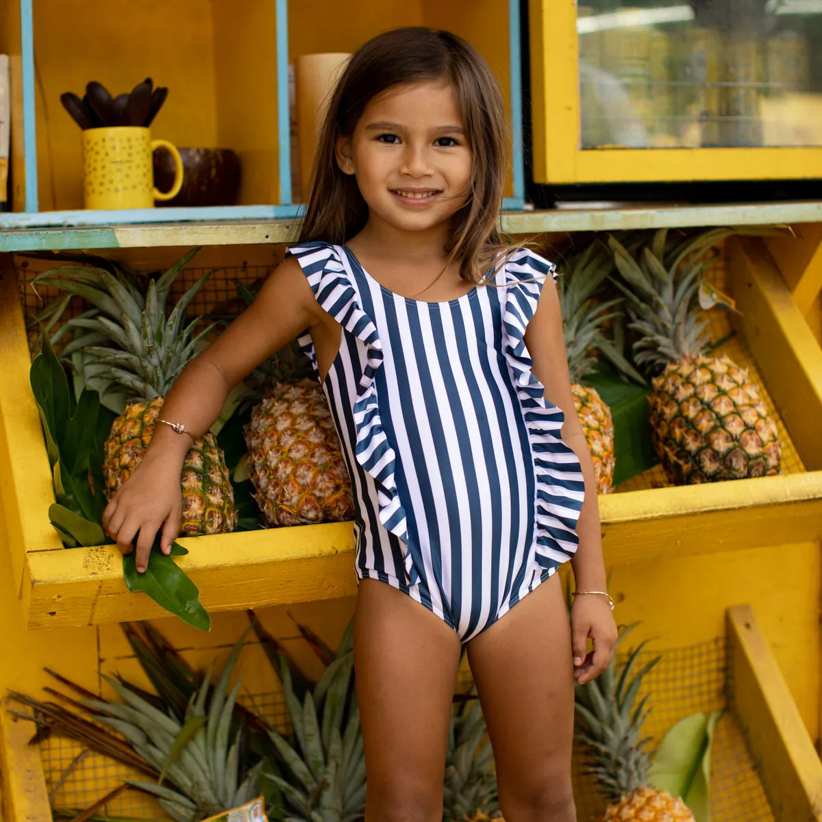 The Hamptons - Girls Ruffle One Piece UPF 50 