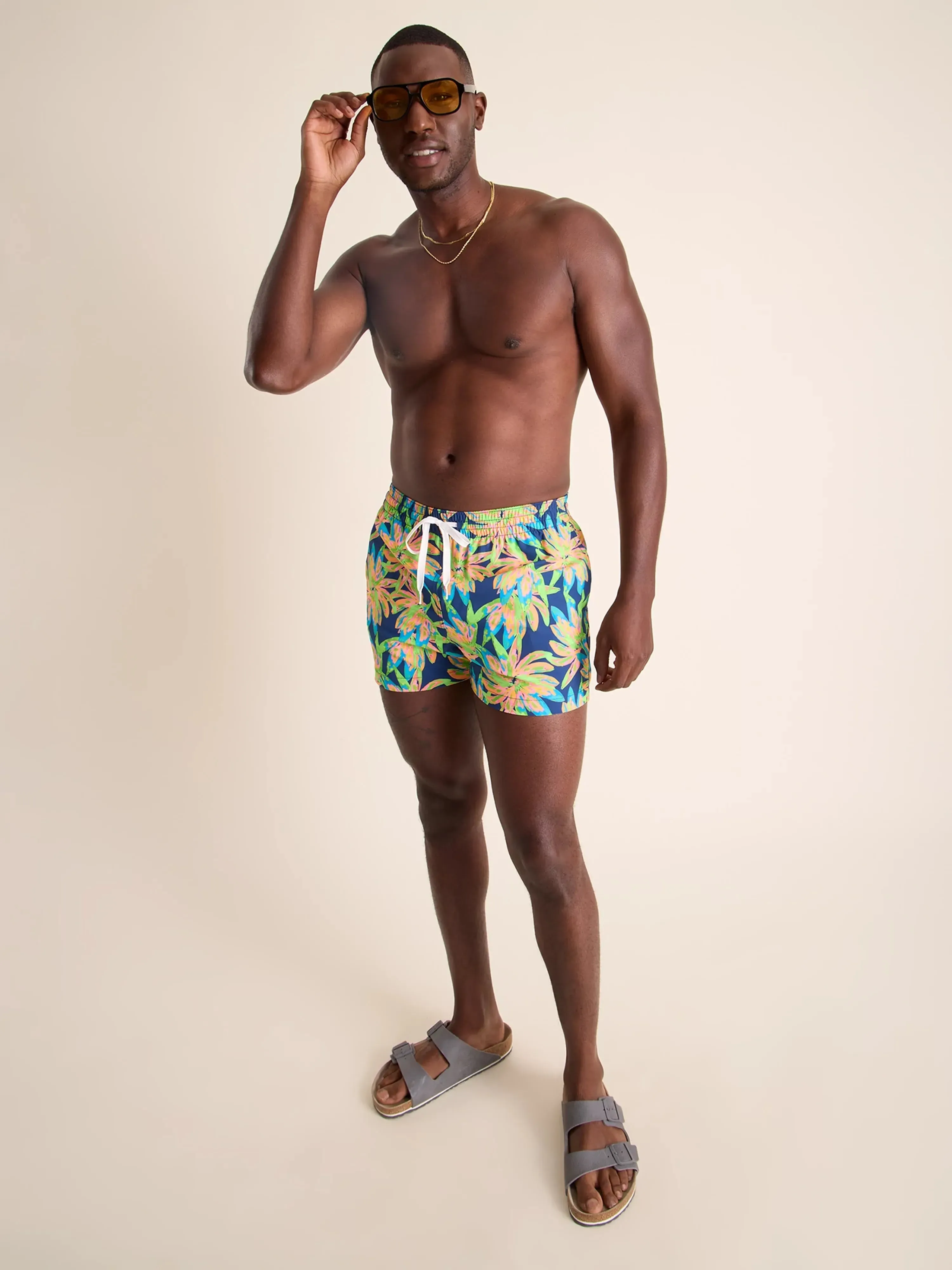 The Ocean Flowers 4" (Classic Swim Trunk)