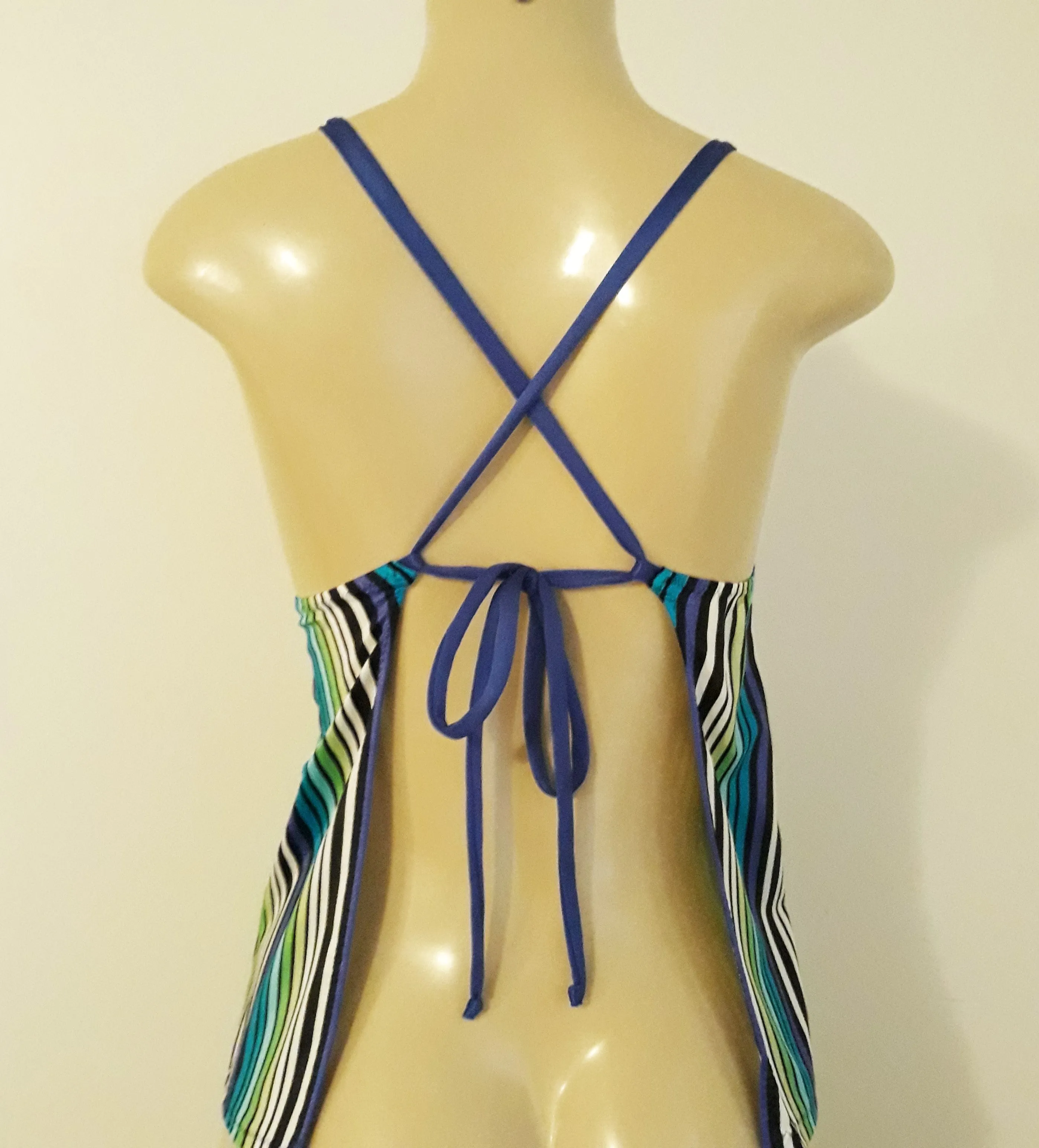 Triangle Tankini Top. Open Back Tankini Swimwear