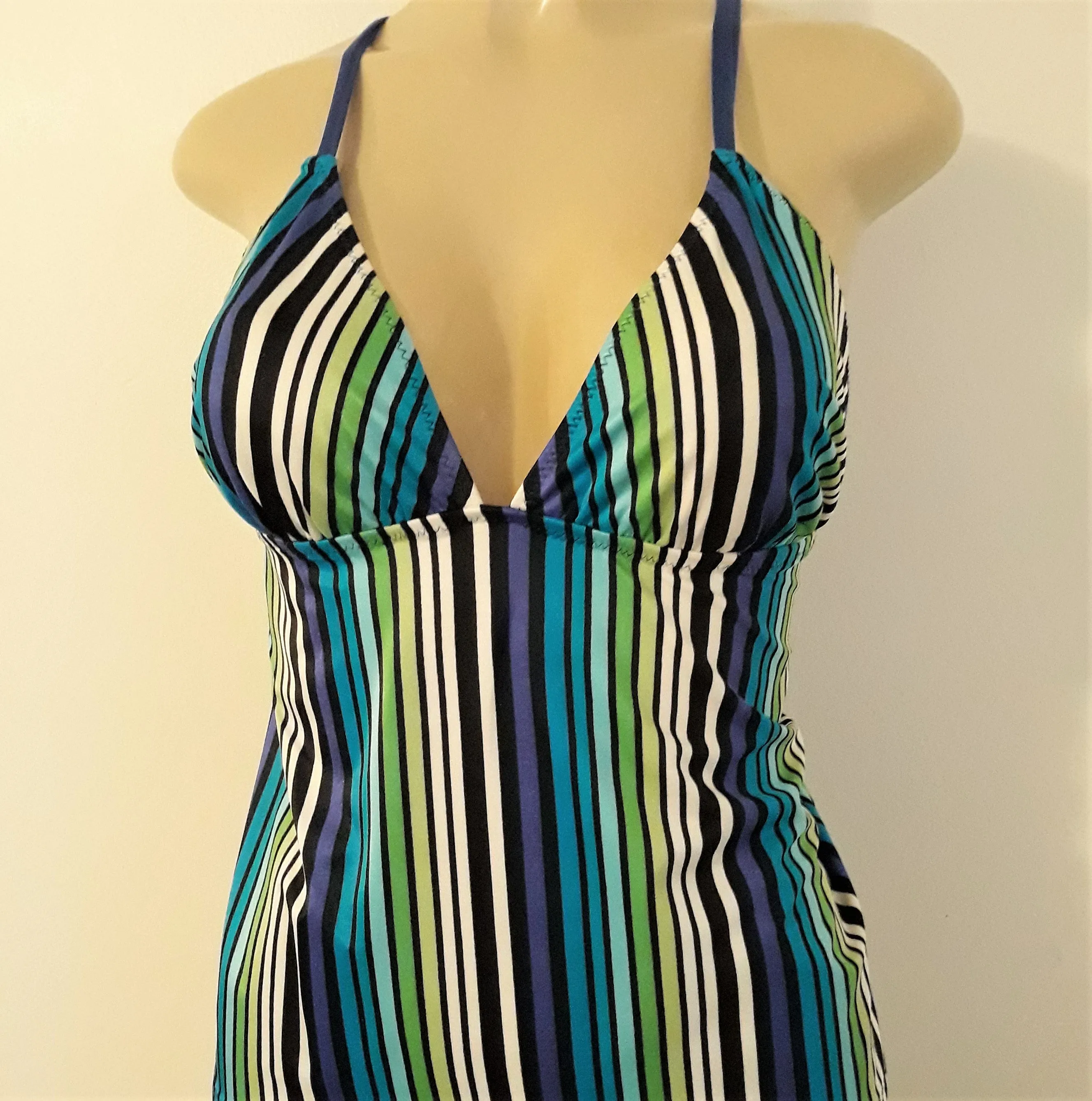 Triangle Tankini Top. Open Back Tankini Swimwear