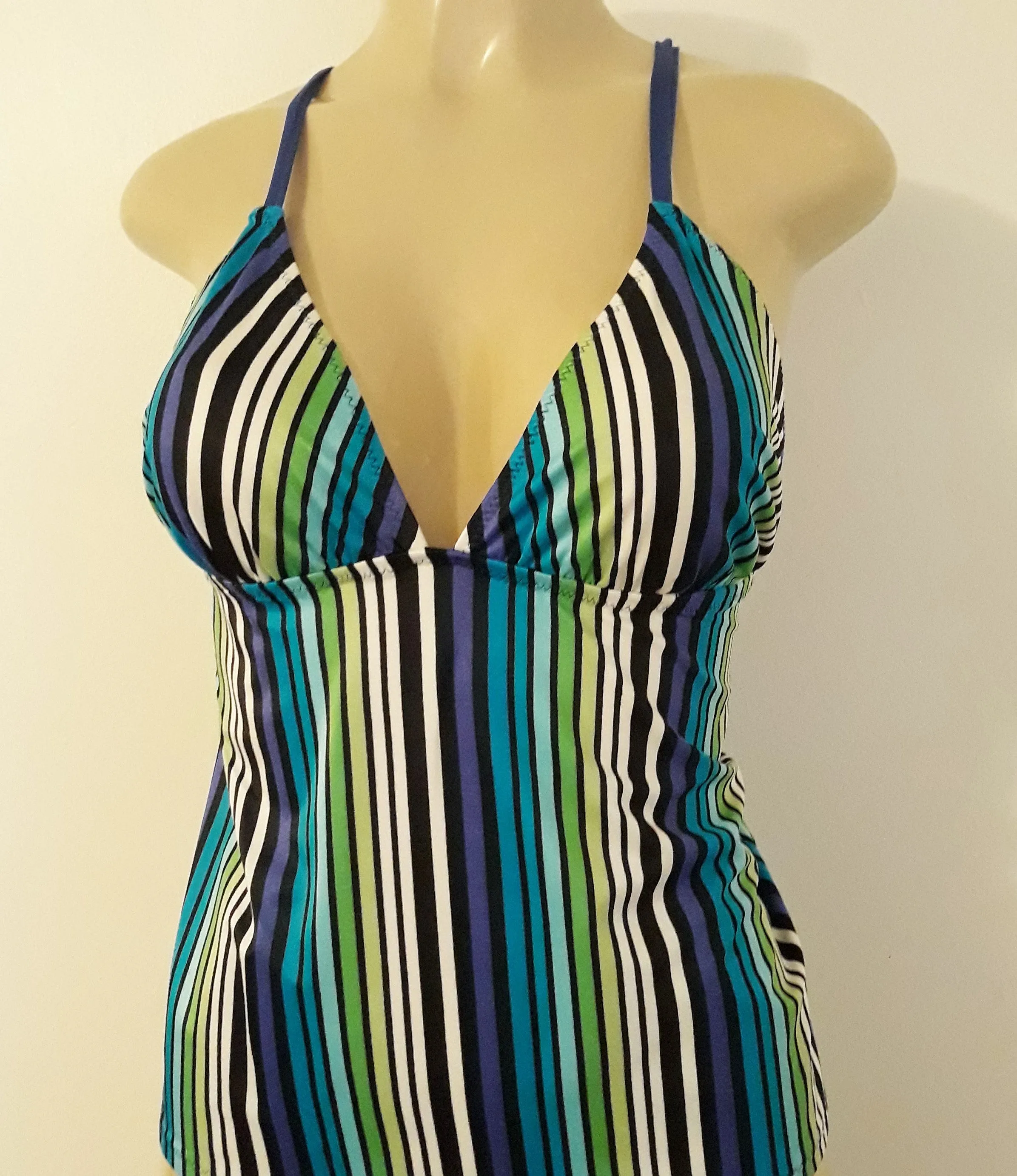 Triangle Tankini Top. Open Back Tankini Swimwear