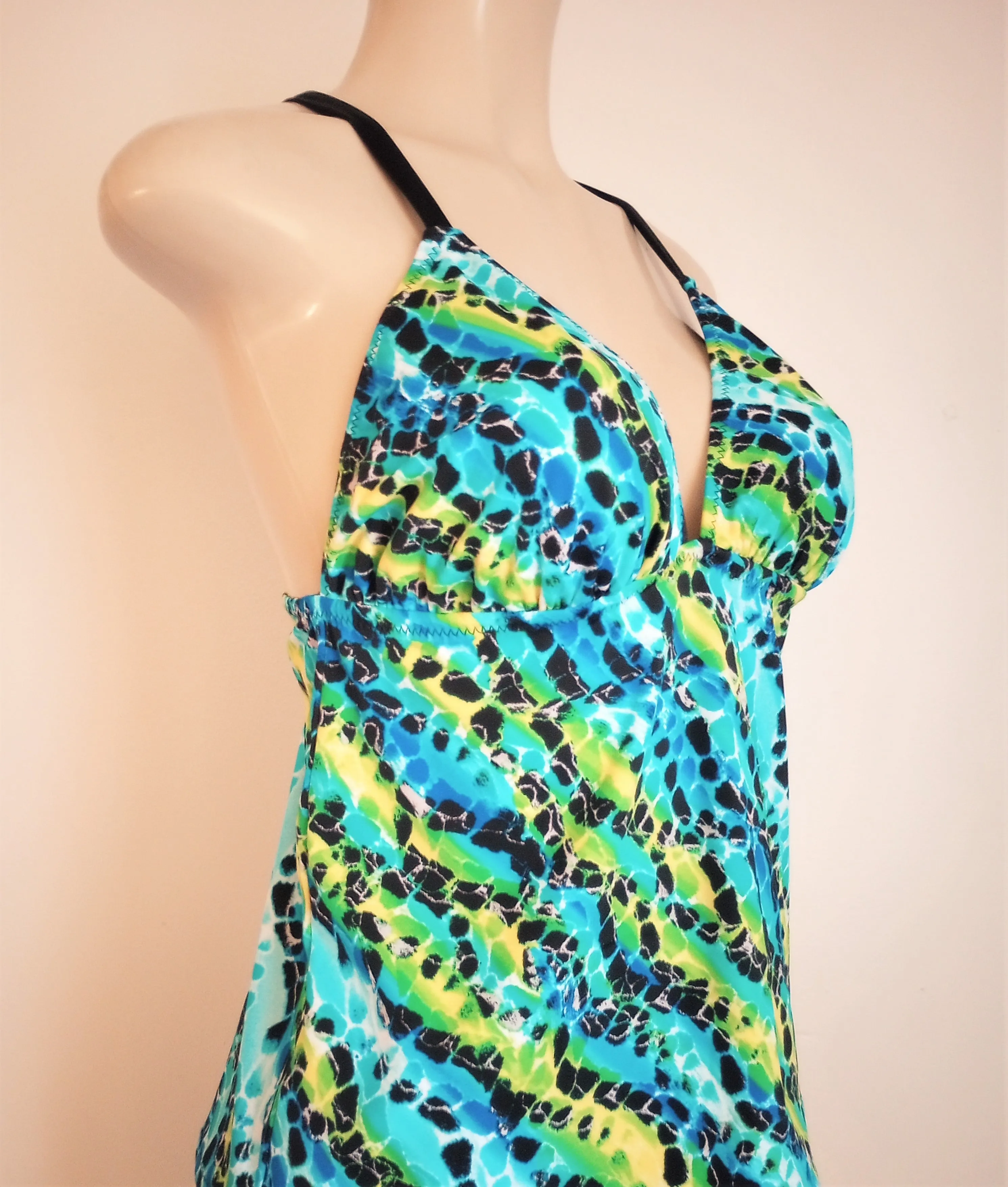 Triangle Top Tankini Open Tie Back