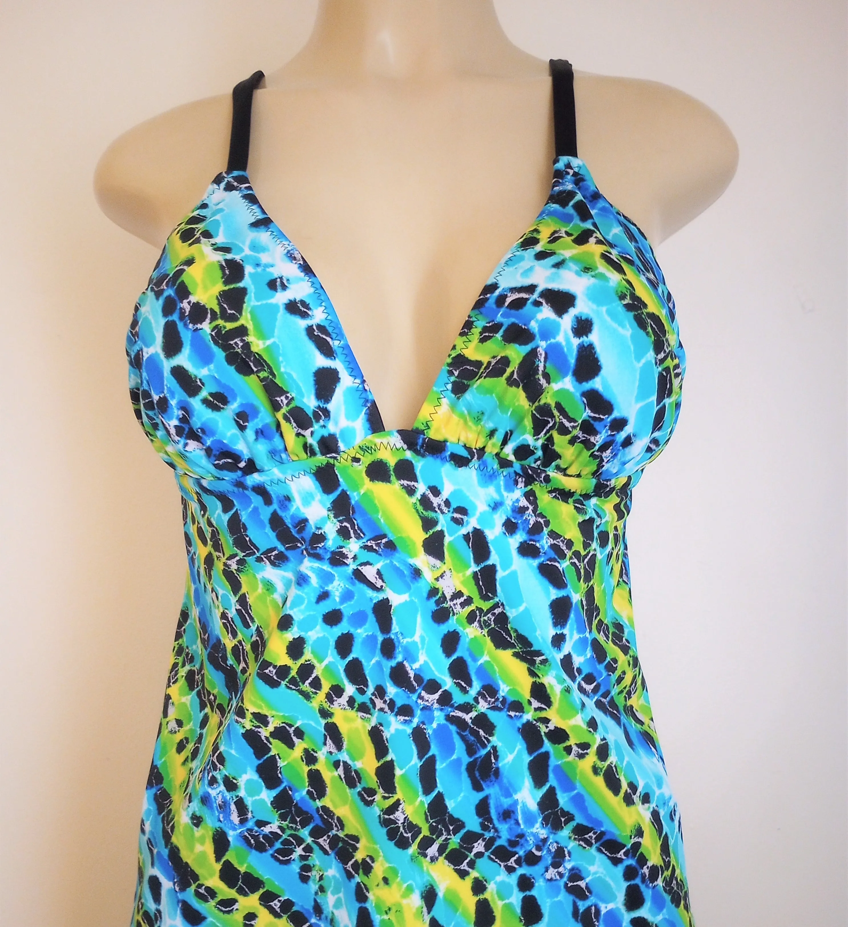 Triangle Top Tankini Open Tie Back