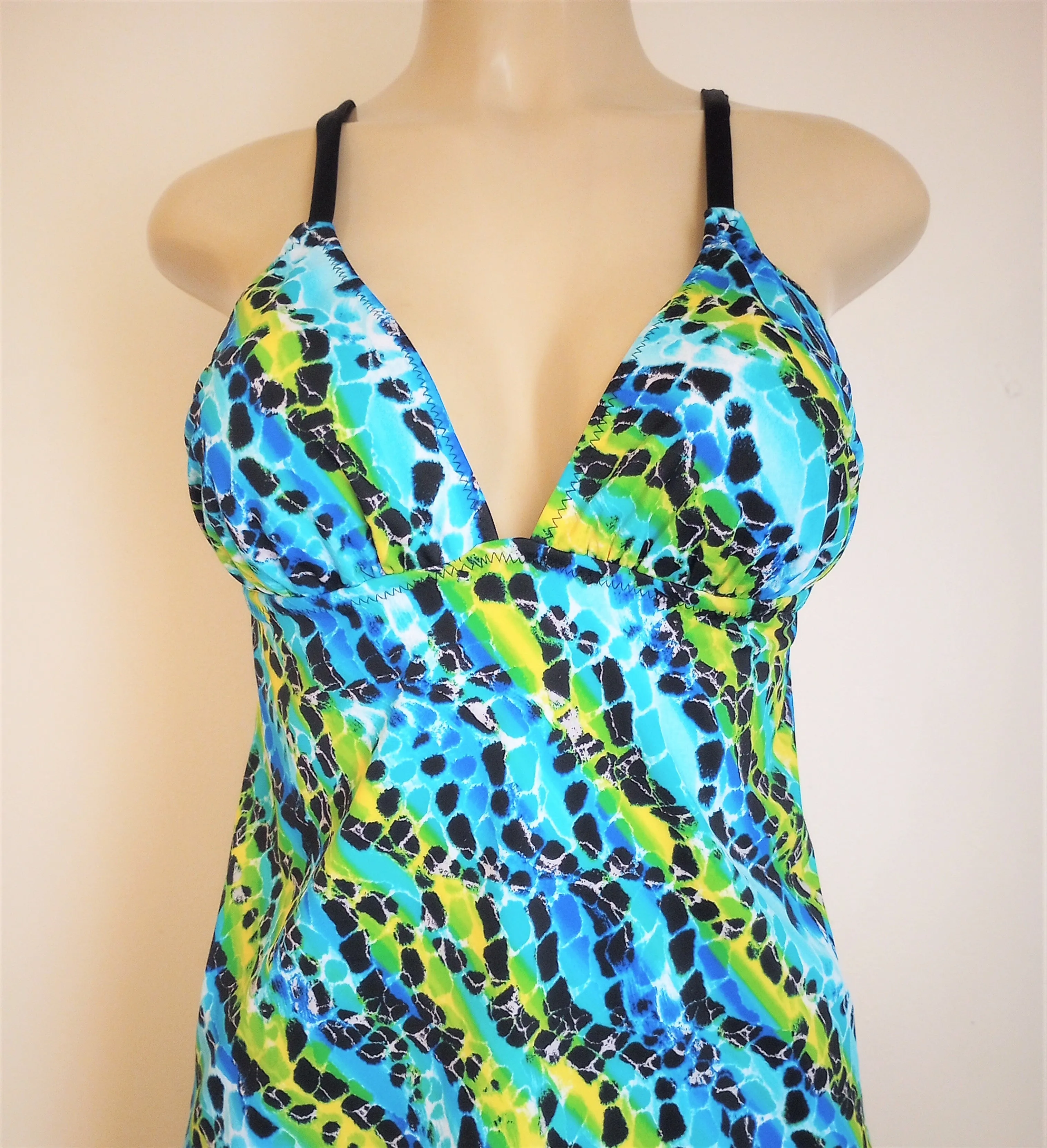 Triangle Top Tankini Open Tie Back