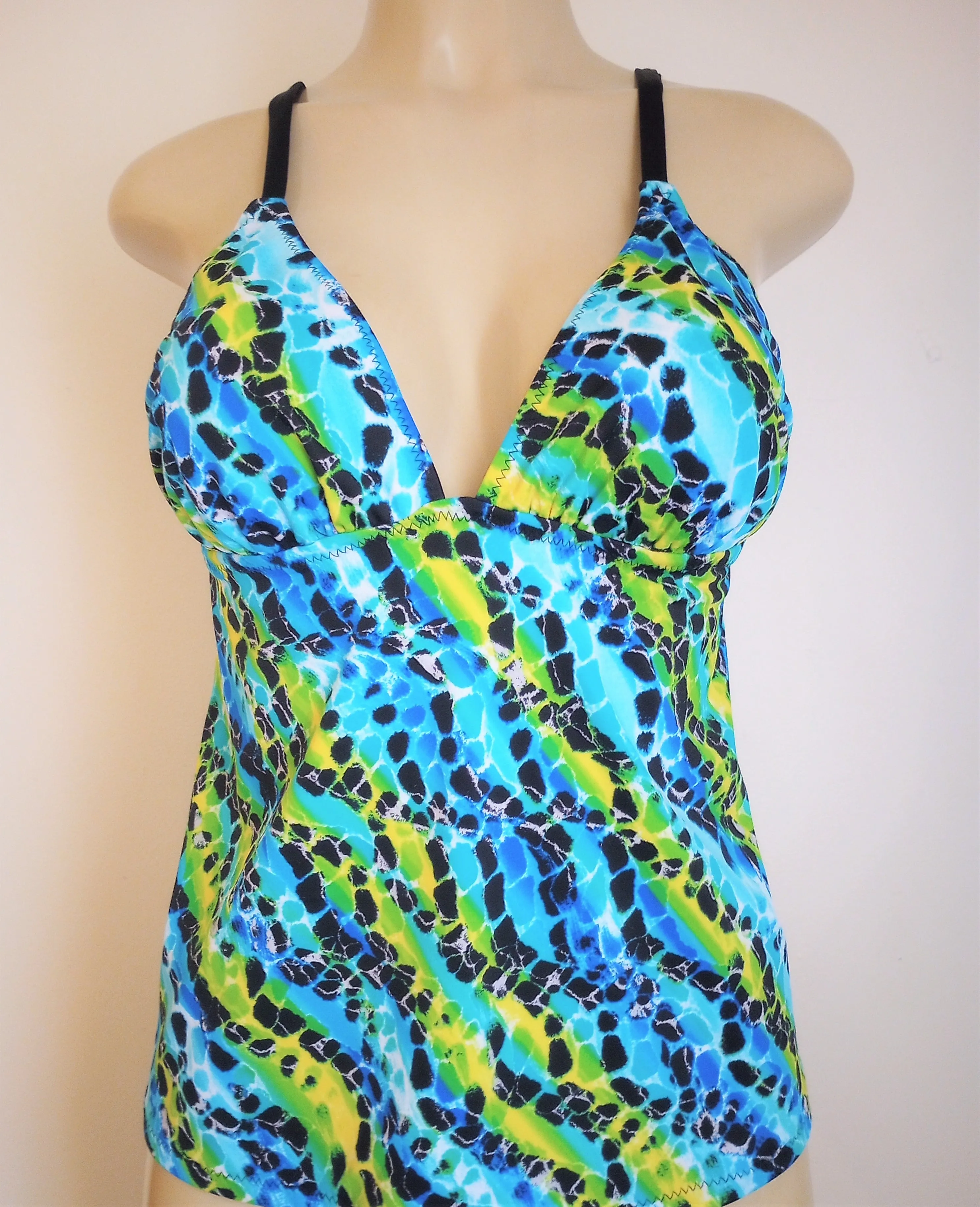 Triangle Top Tankini Open Tie Back