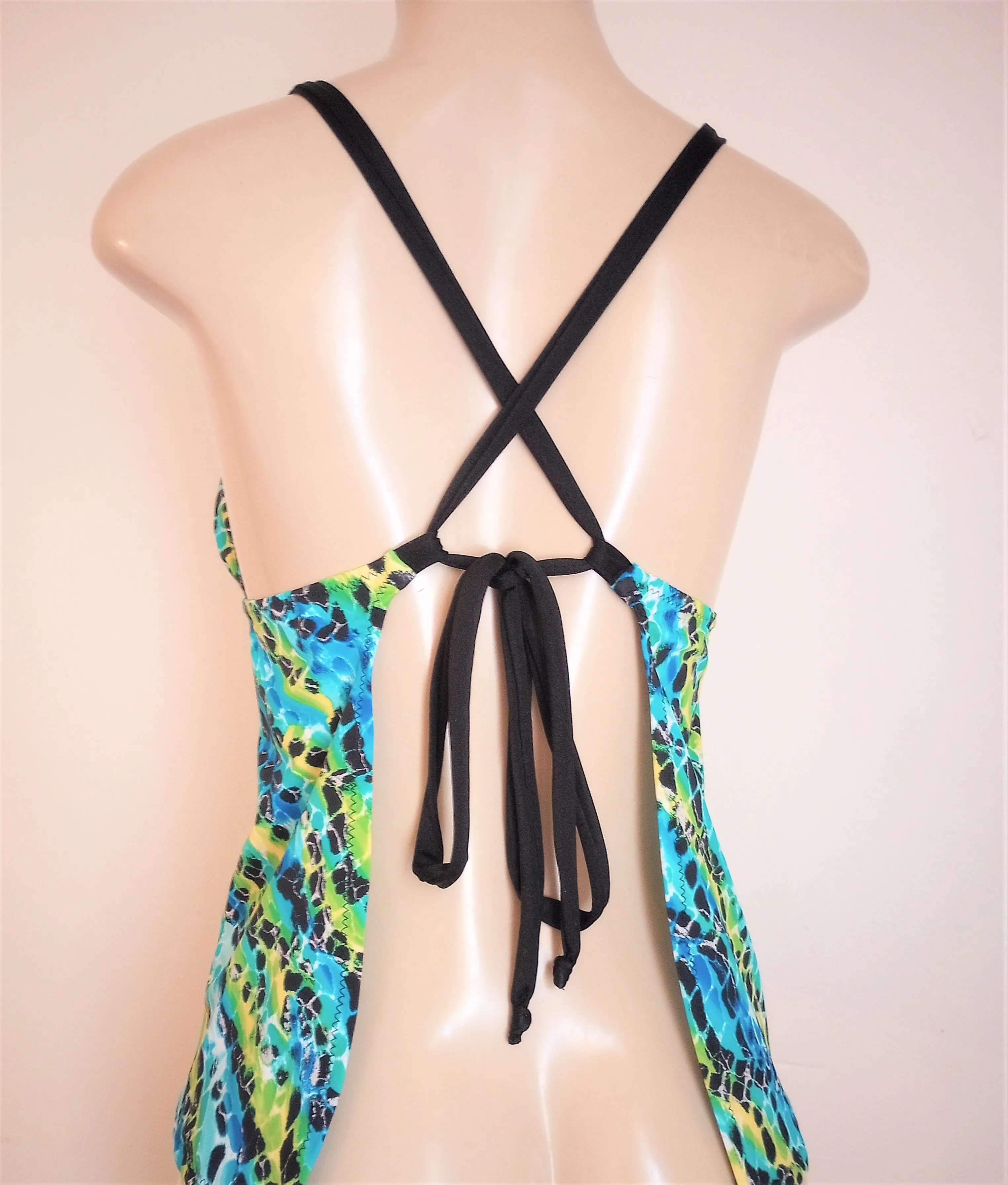 Triangle Top Tankini Open Tie Back