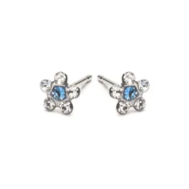 White & Sapphire Daisy Earrings